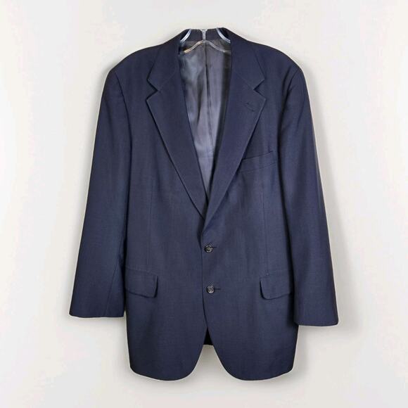 Roundtree & Yorke Mens Camel Hair Navy Blue Blazer Sport Coat Jacket 42R Dillard - Picture 1 of 16